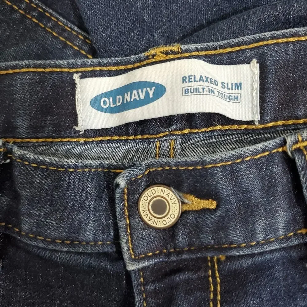 Old Navy | Relaxed Slim Adjustable Waist Boy's Dark Denim Jeans